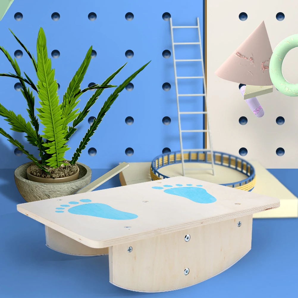 

Balance Board Teaching Aids Coordination Training Single Foot Stool Leg Safe Chair Wooden Plate