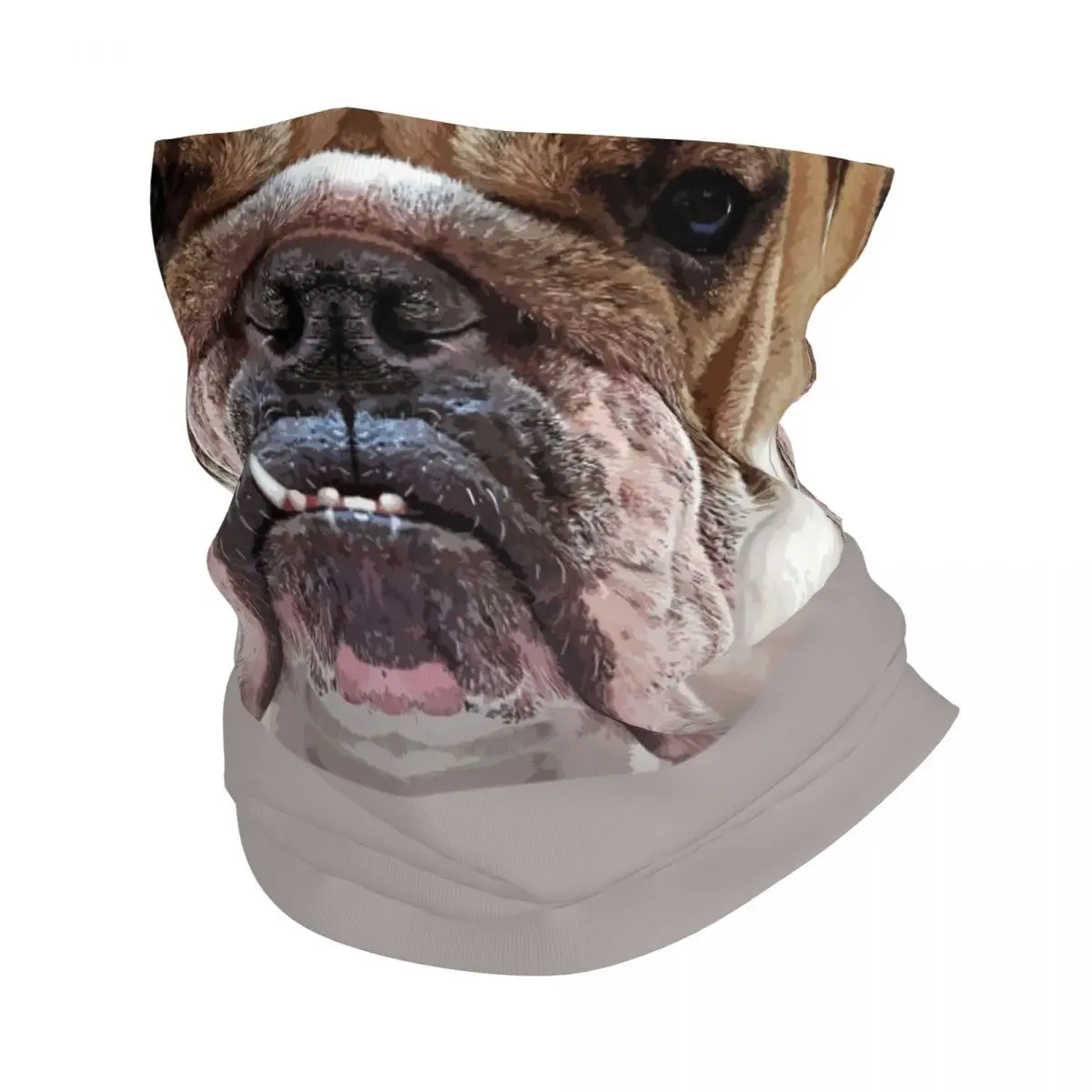 English Bulldog Face Bandana Neck Cover Printed Magic Scarf Multifunction Headband Outdoor Sports For Men Women Adult Windproof