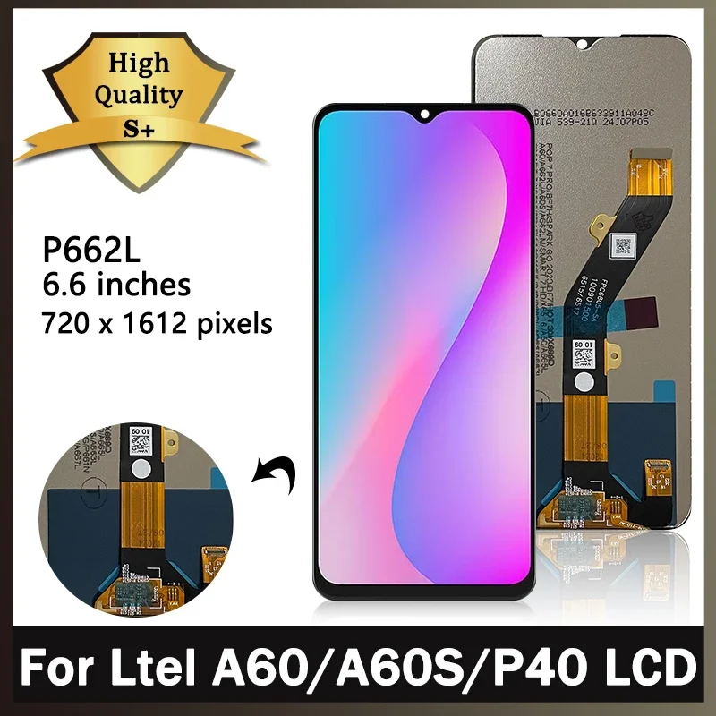 

6,6 "высокое качество для itel A60 A60S P40 P662L ЖК-дисплей A60S, дигитайзер сенсорного экрана в сборе, запасные части для ремонта