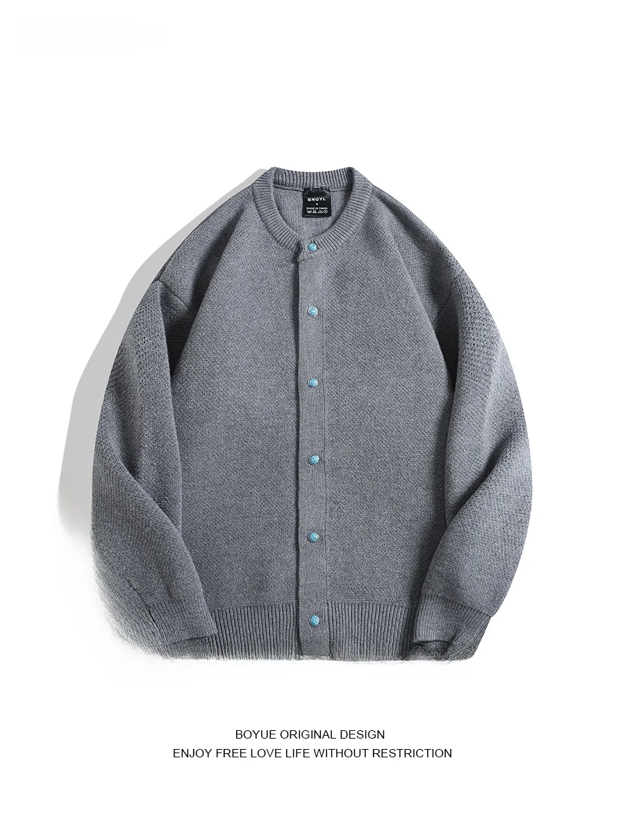 

Boyue осенне-зимний кардиган с драгоценными камнями и пуговицами, свитер ex Lazy Sle, простой классический вязаный однотонный повседневный свободный крой, длинный слэ...