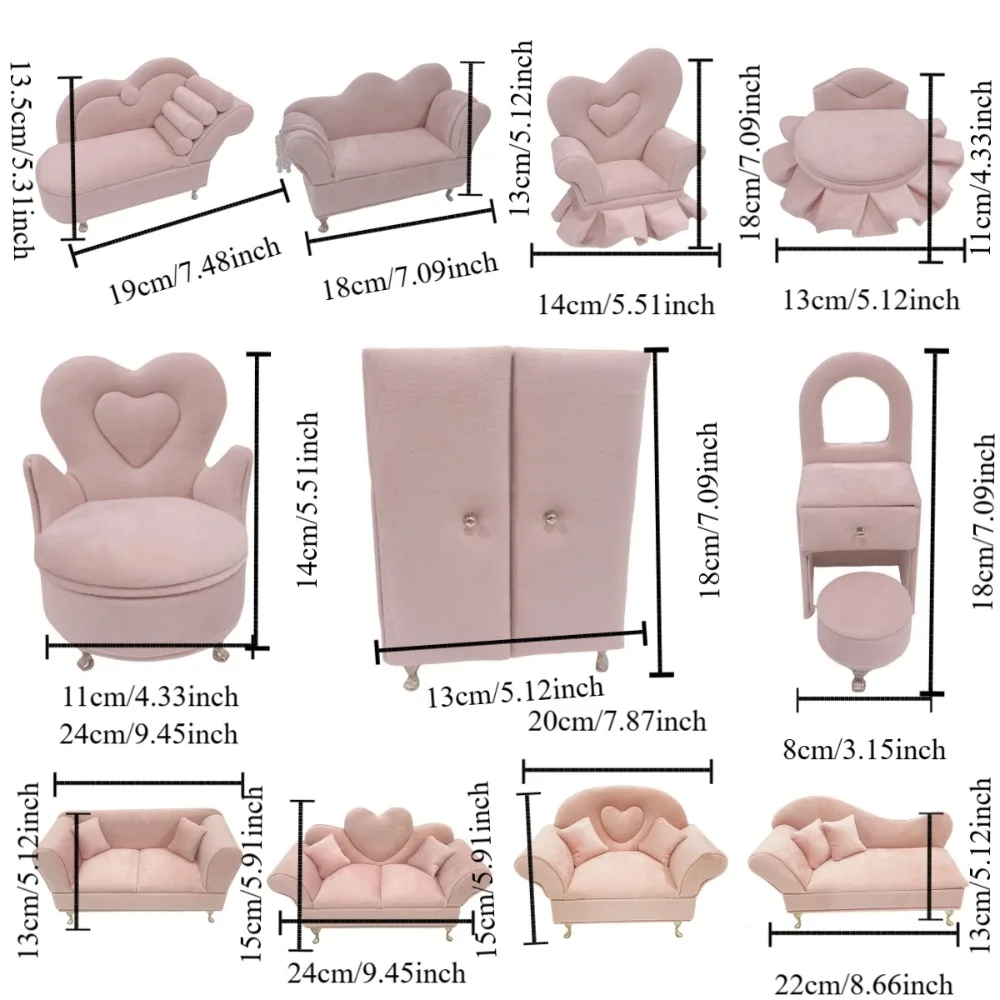 Dutch Velvet Sofa Shaped Jewelry Box Elegant Pink Mini Couch Earrings Ring Display Stand Bracelet with Mirror