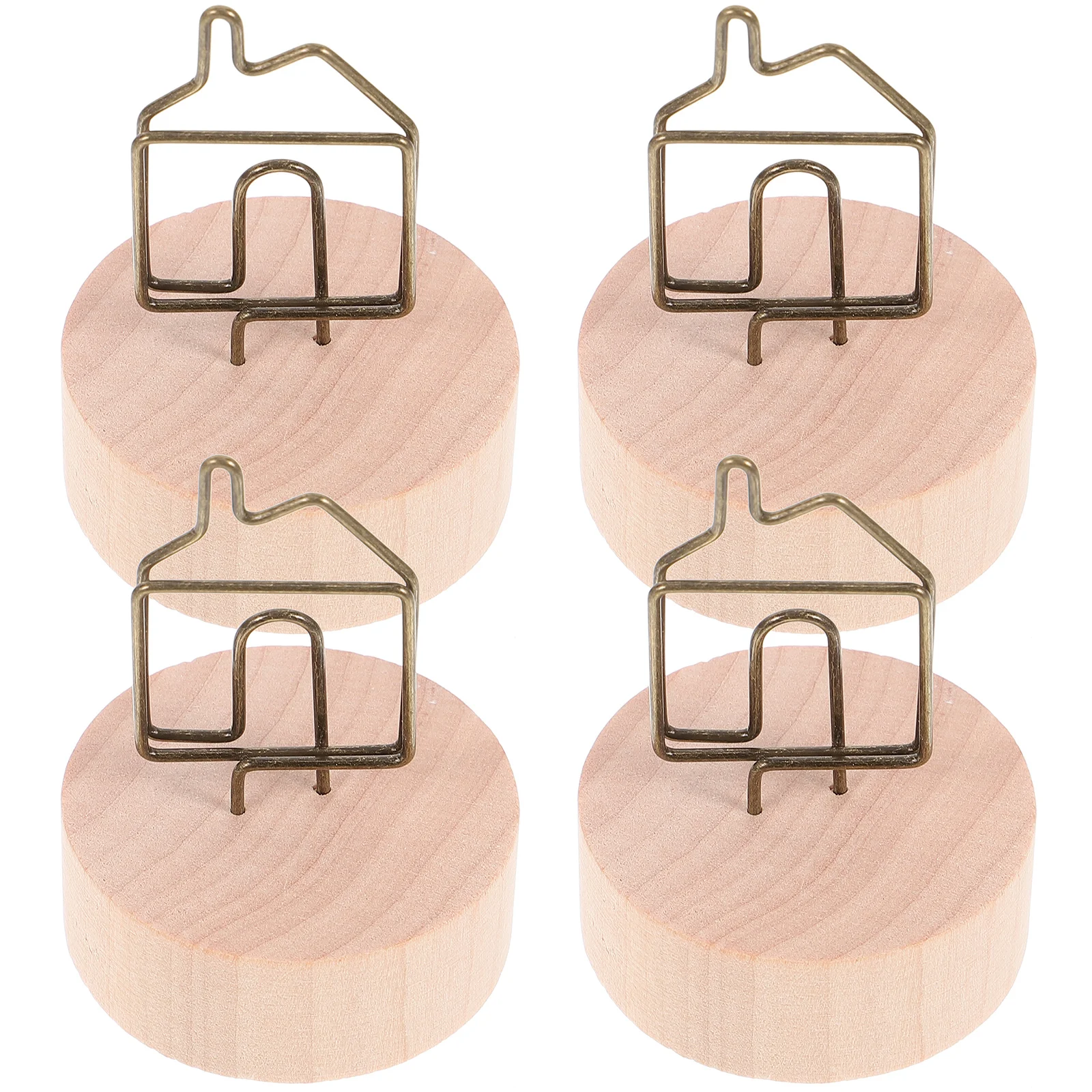 

4 Pcs Photo Clip Holder Table Number Holders Memo Wooden Picture for Desk Bamboo Note Place Card