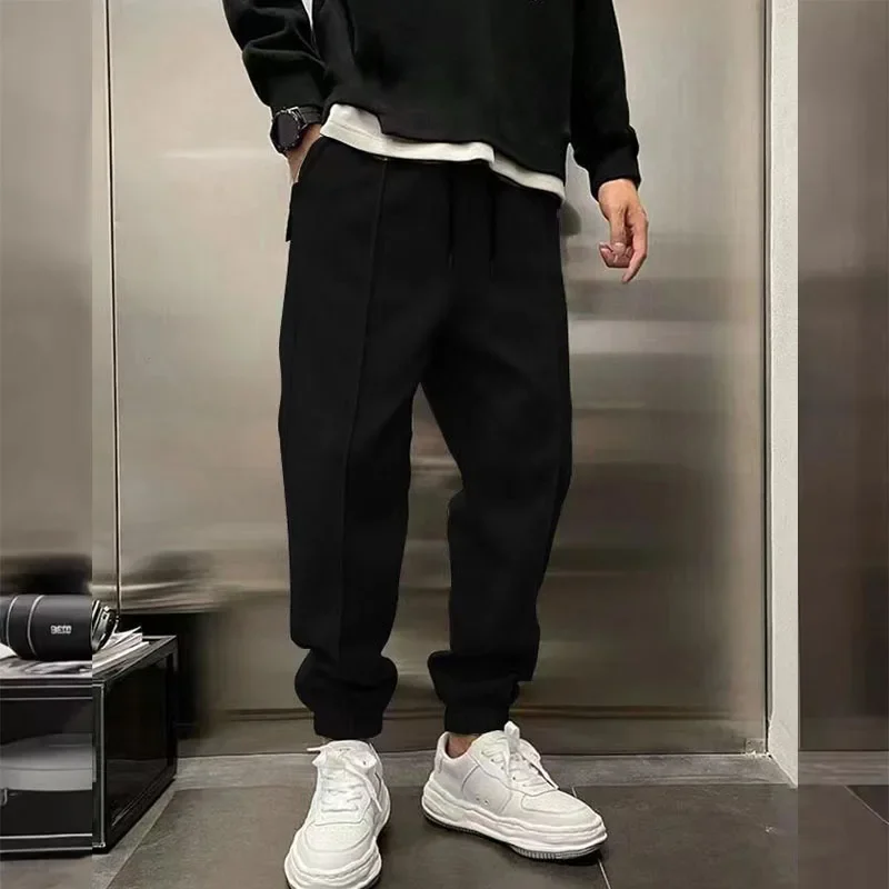 2024 primavera autunno uomo pantaloni Casual tinta unita uomo pantaloni sportivi larghi con coulisse vita elastica palestra allenamento pantaloni da Jogging