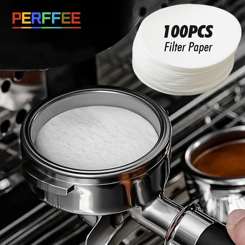 

100Pcs Coffee Paper Filter 51 53 58mm Espresso Filter Paper Portafilter Filter Basket Paper Filter Coffee Handle Filter Paper