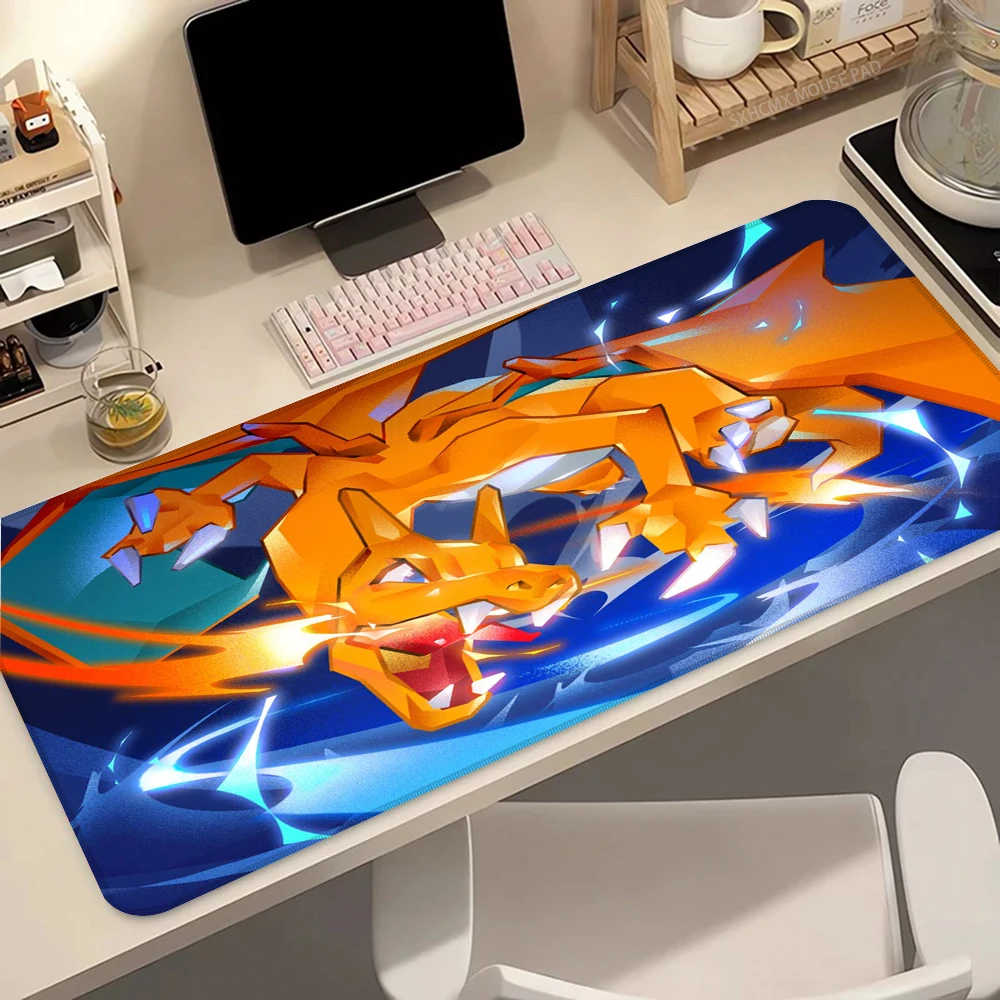 Großes Charizard Gaming-Mauspad Anime-Design PC Computer Gamer Schreibtischunterlage XXL Laptop Kawaii P-Pokemons Mauspad