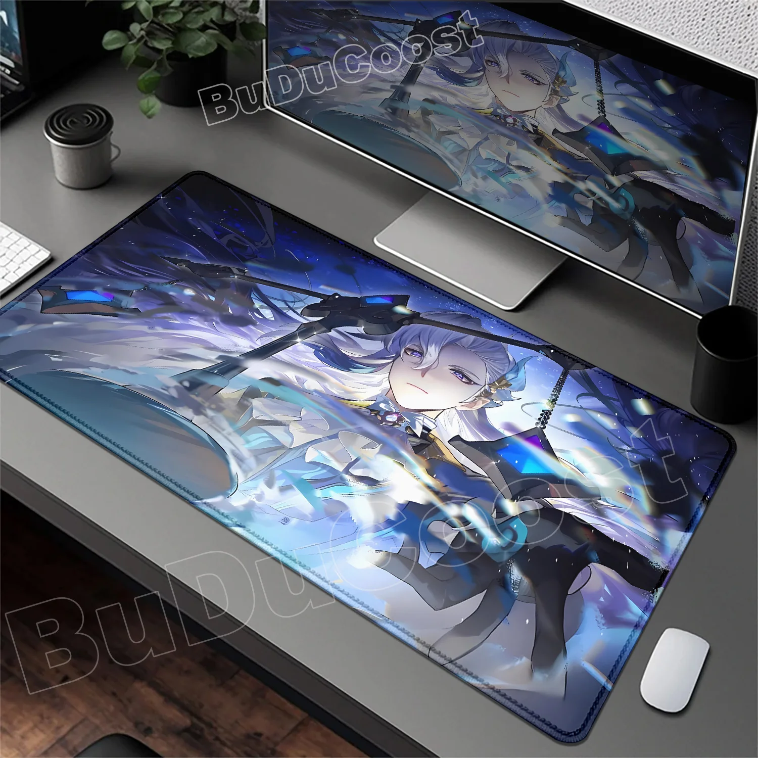 New Cool Genshin Impact Neuvillette Mouse Pad Anime Non-slip Gaming Mousepad Gamer E-Sports Mouse Mat PC Mechanical Keyboard Mat
