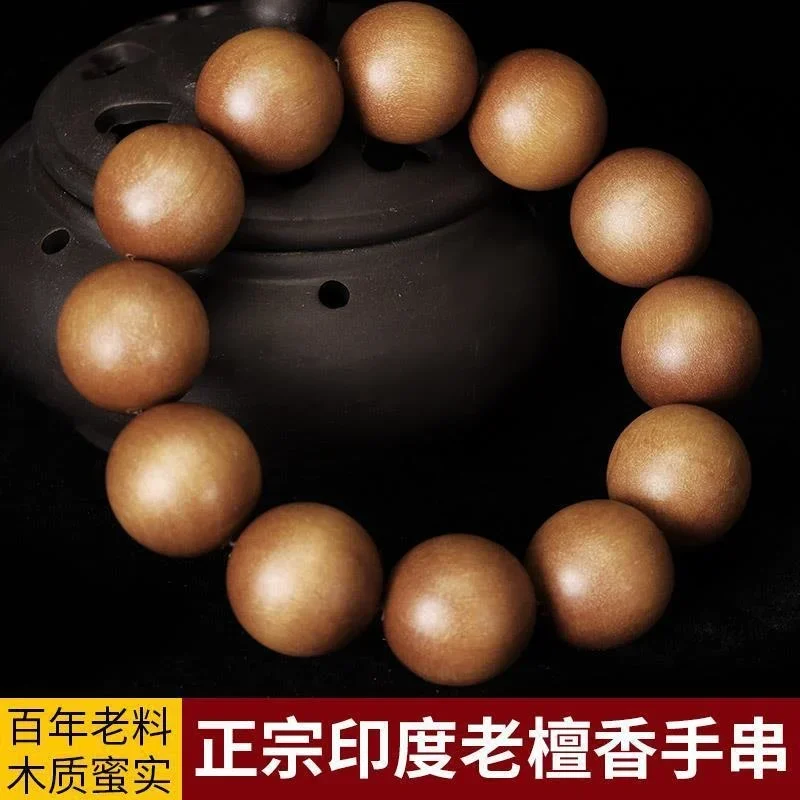 Natural Deep Water Sandalwood Fragrance Indian Old Sandalwood Black Meat Hand String Buddha Beads Bracelet