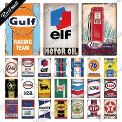 Vintage Elf Motor Oil Gás Racing Sinal De Metal, Rust Wall Art Cartaz, Placas De Ferro, Garagem, Bar, Pub, Clube, Homem Caverna, Decoração de casa