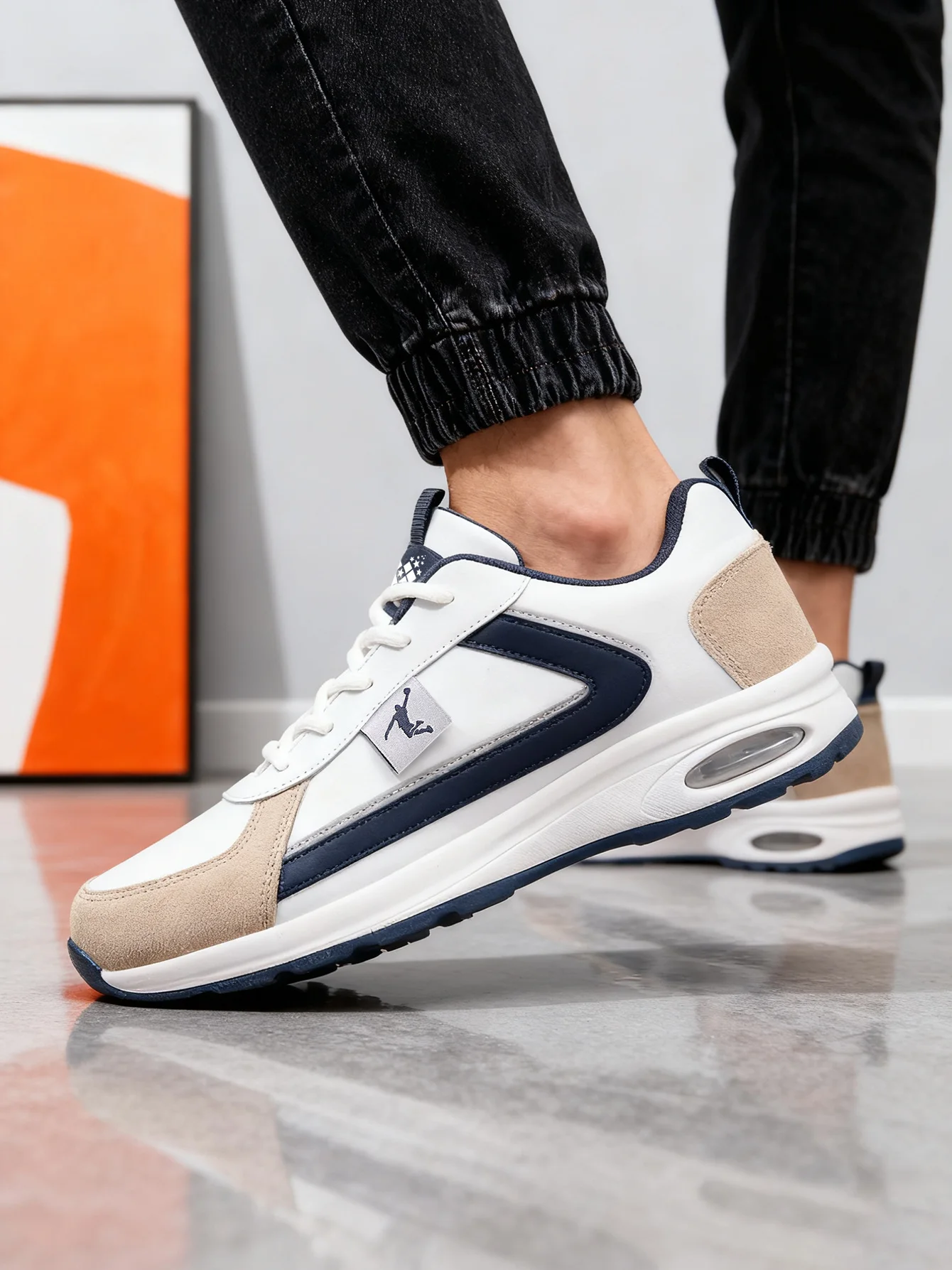 

Мужские белые легкие повседневные спортивные туфли с удобным кожаным верхом, на шнуровке, универсальные, с эластичной подошвой для повседневной носки