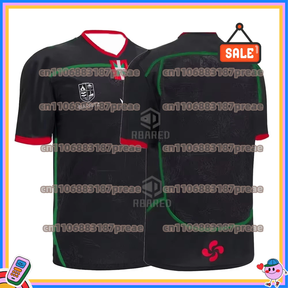 25-26 Nueva camiseta de rugby, ropa para hombres, camiseta del equipo de entrenamiento para niños, camiseta de local para niños, camiseta Biarritz, camisetas de edición para fanáticos