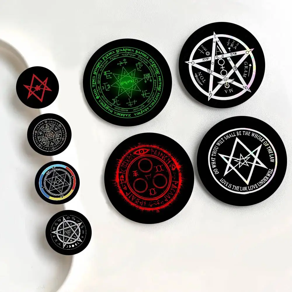 Hexagram Thelema Symbol Logo Round Badges Can Be Used To Decorate Clothes And Backpack Pins