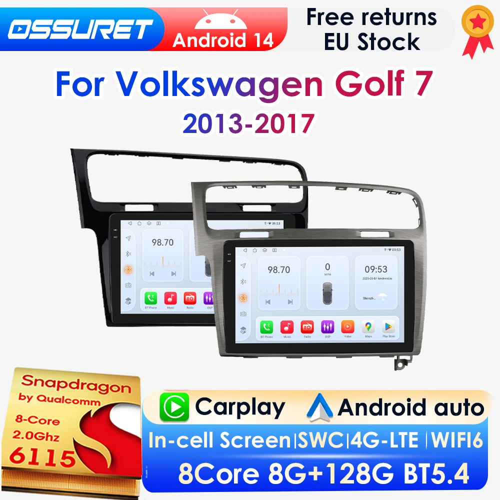 Qualcomm 8 Core CarPlay Android Auto Smart Auto Intelligente Systeme Für VW Golf 7 2013-2017 Auto Radio GPS SWC 4G BT DSP 360 ° Kamera