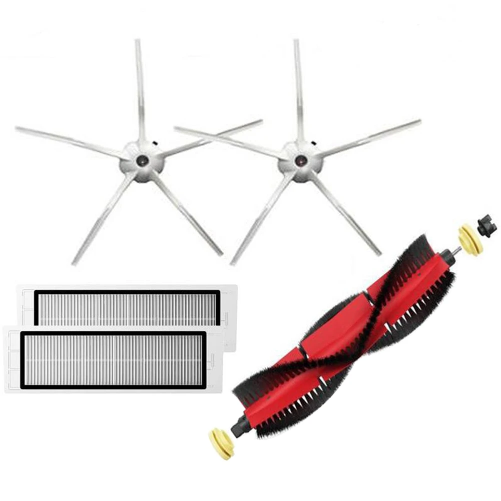 do Roborock Odłączana szczotka główna, 5 ramion Silikonowa szczotka boczna Szczotka rolkowa do Roborock S6 S50 S5Max S6 MaxV S4 E4_A66K