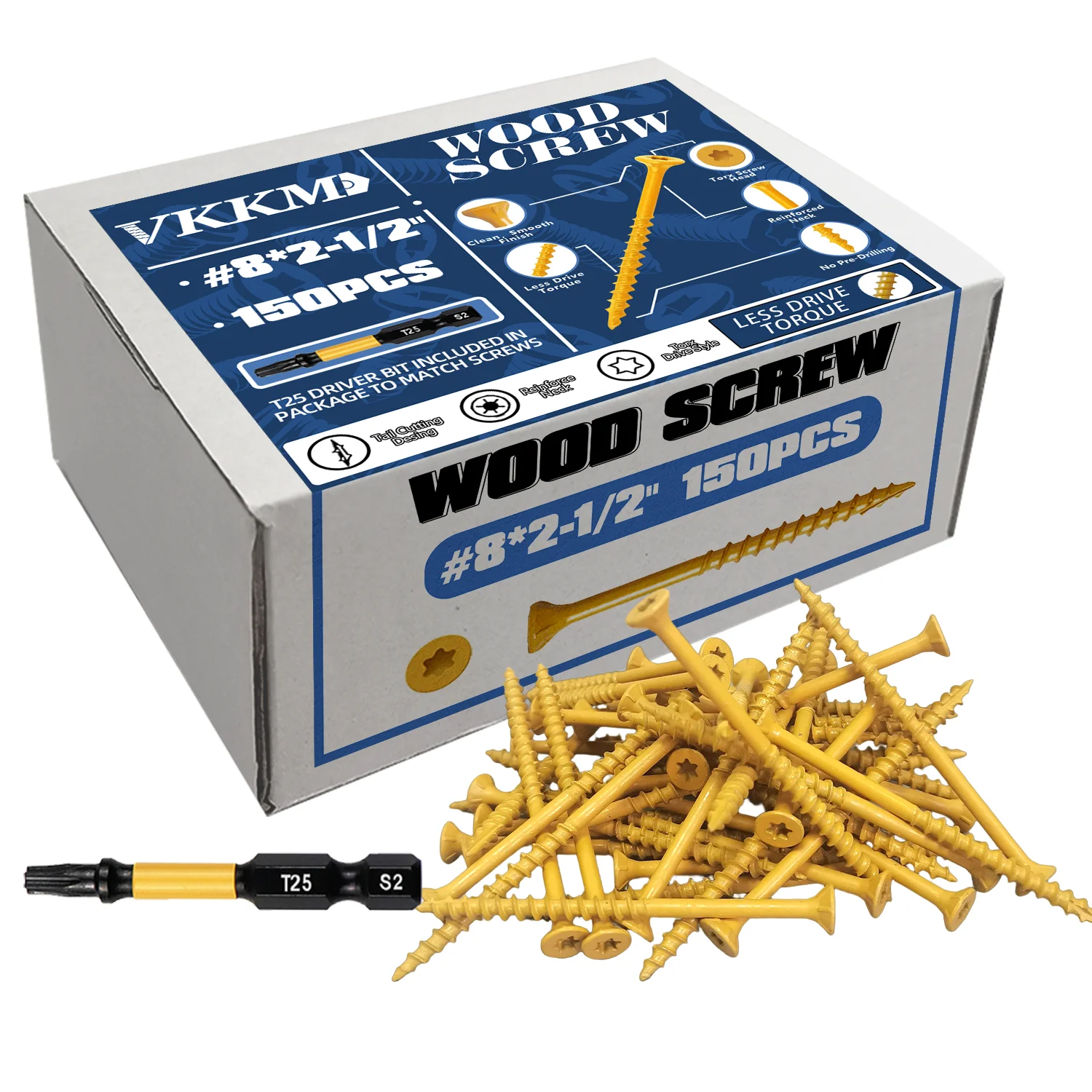 VKKM 150Pcs #8×2-1/2