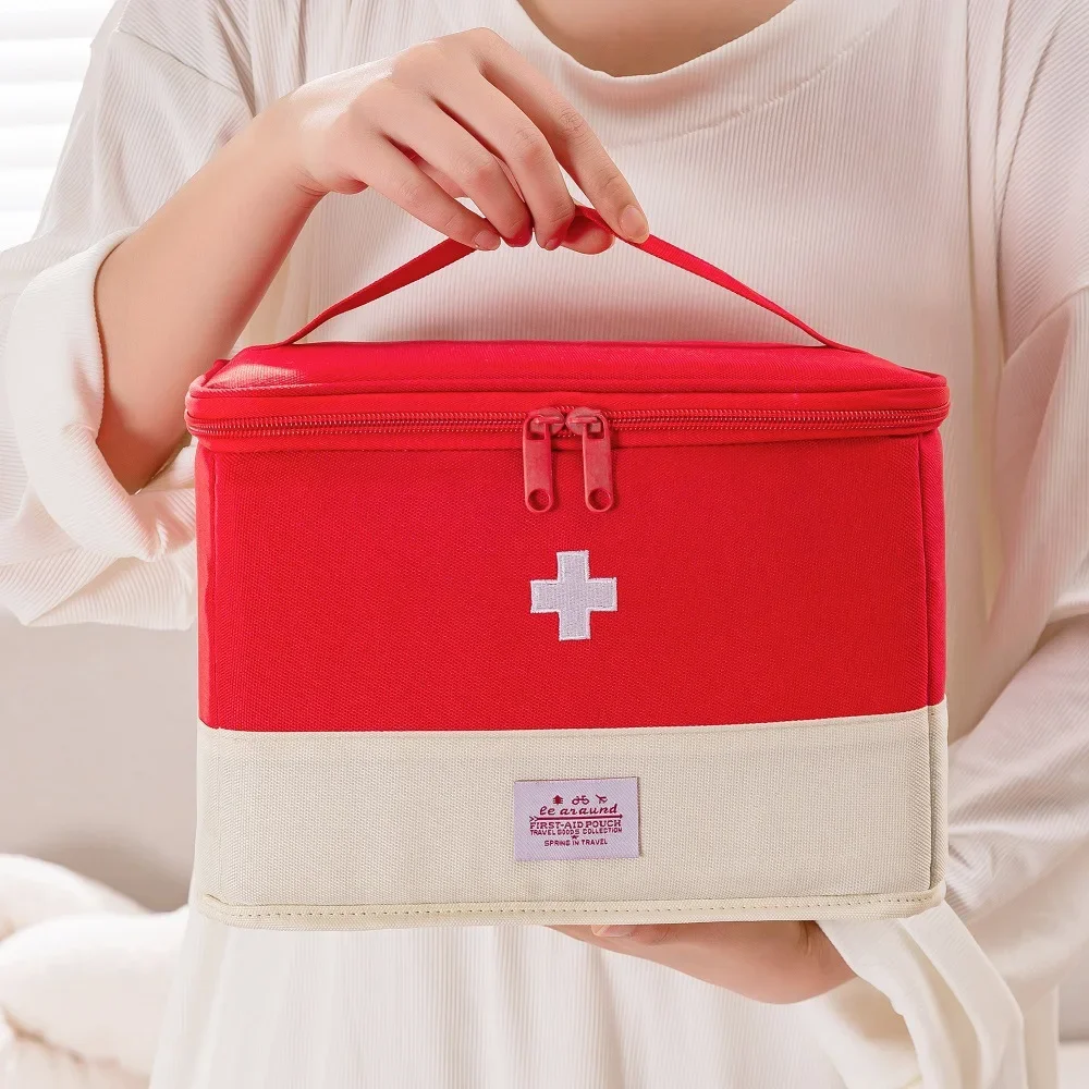 Large Capacity Thickened Medicine Box Layered Family First Aid Kit Medicine Boxes Medicine Cabinet Portable Oxford Storage Bag