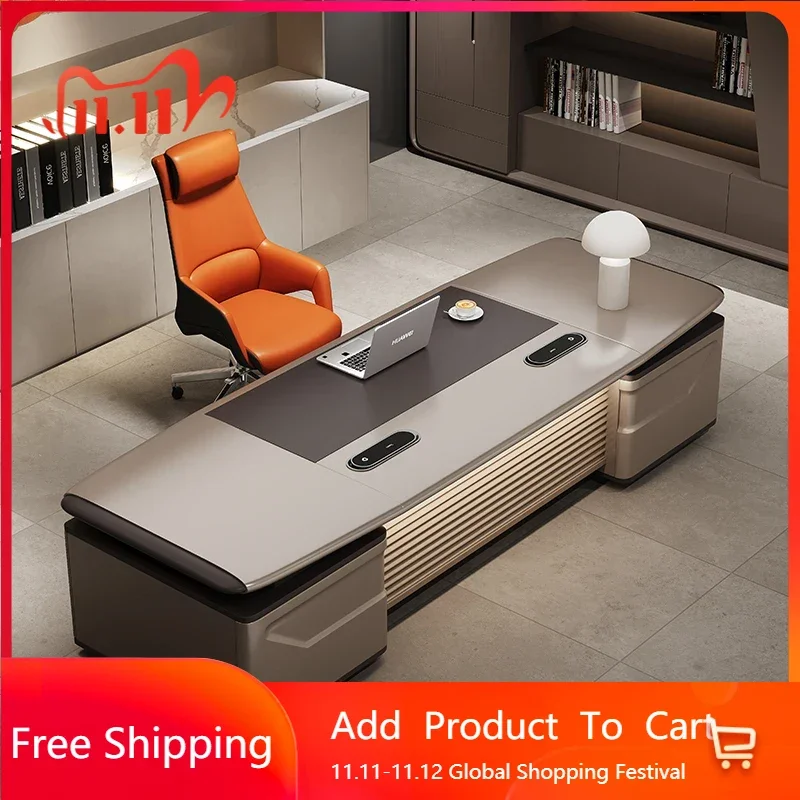 

Boss Art European Desk Light Luxury Storage Modern Work Accessories Desk Reception Secretary Executive Bureau Meuble Furniture