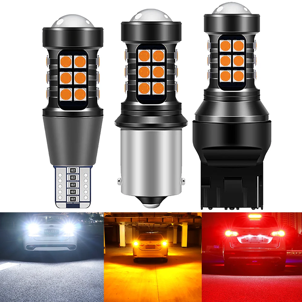 

2X W16W LED Белый T15 P21W W21W 7440 3156 Светодиодный резервный фонарь заднего хода для Ford Focus Mondeo Fiesta Fusion Ranger Kuga Поворотники