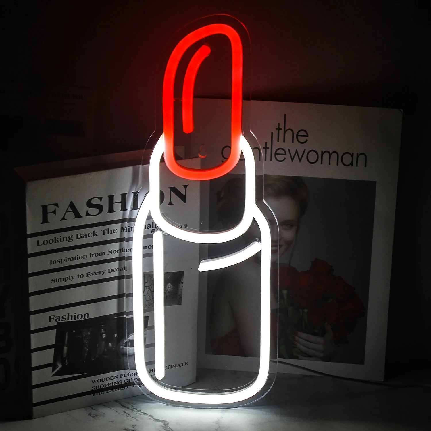 

wanxing Neon Light lipstick Luminous LED Sign powder room Party Wedding Shop Room Decor Mural personality wall Decoration