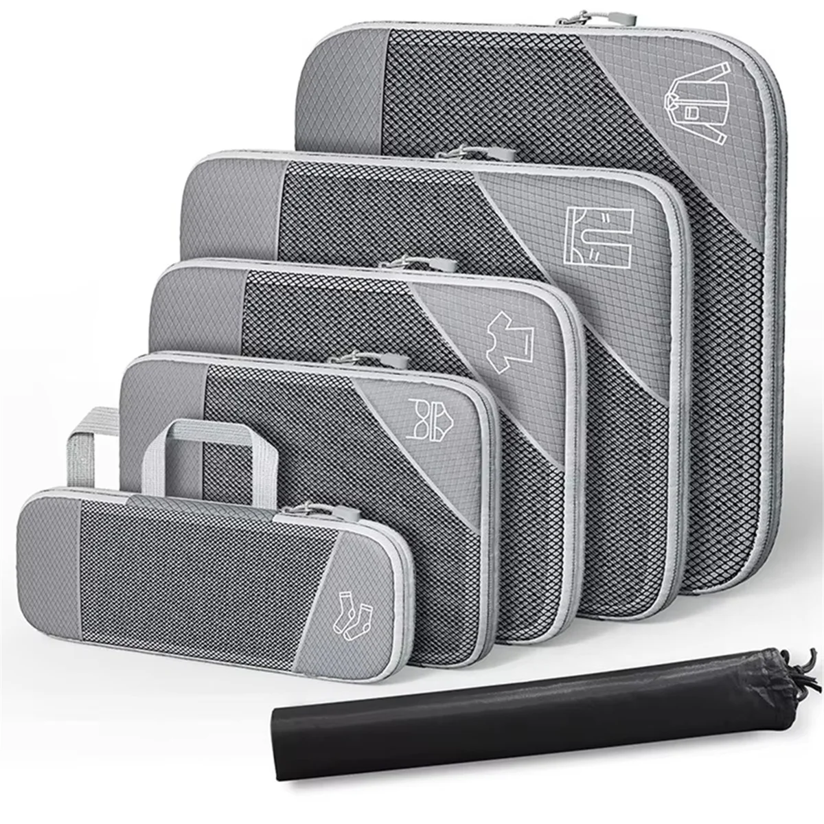 HITL 6PCS Compressed Packing Cubes Set, Portable Luggage Organizers, Ideal for Compressed Packing & Suitcase Organization