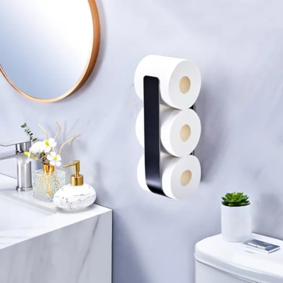 Toilet Paper Storage Wall Mount, Adhesive Toilet Paper Roll Storage for Bathroom Camper, Wall Spare Toilet Paper Holder Extra T