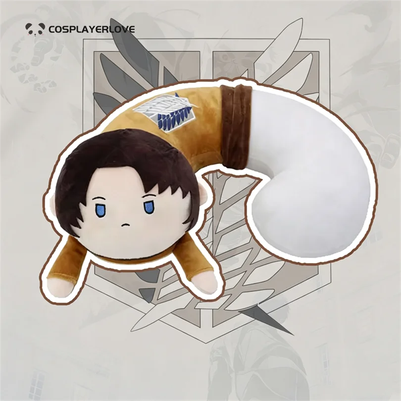 Eren Yeager Levi Ackerman Wings of Freedom Fluffy Travel Neck Pillow For Cosplay Halloween Carnival Party