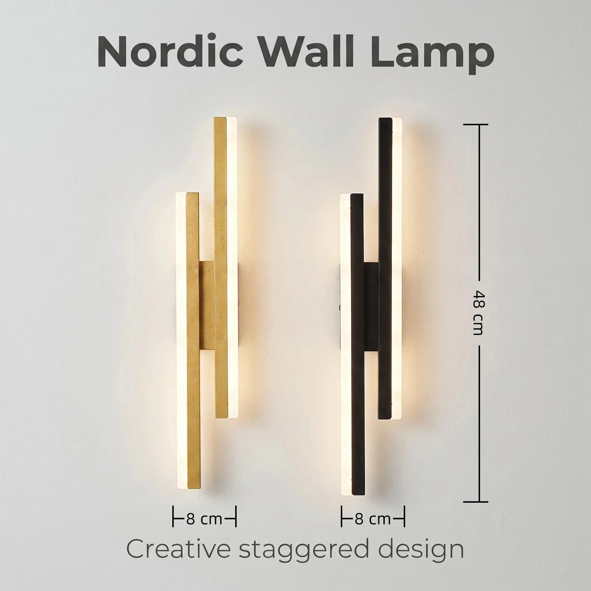 Nordic Gold/Black Indoor LED Acrylic Lampshade Wall Light 220V Living Room Dining Room Bedroom Modern Lighting Fixtures