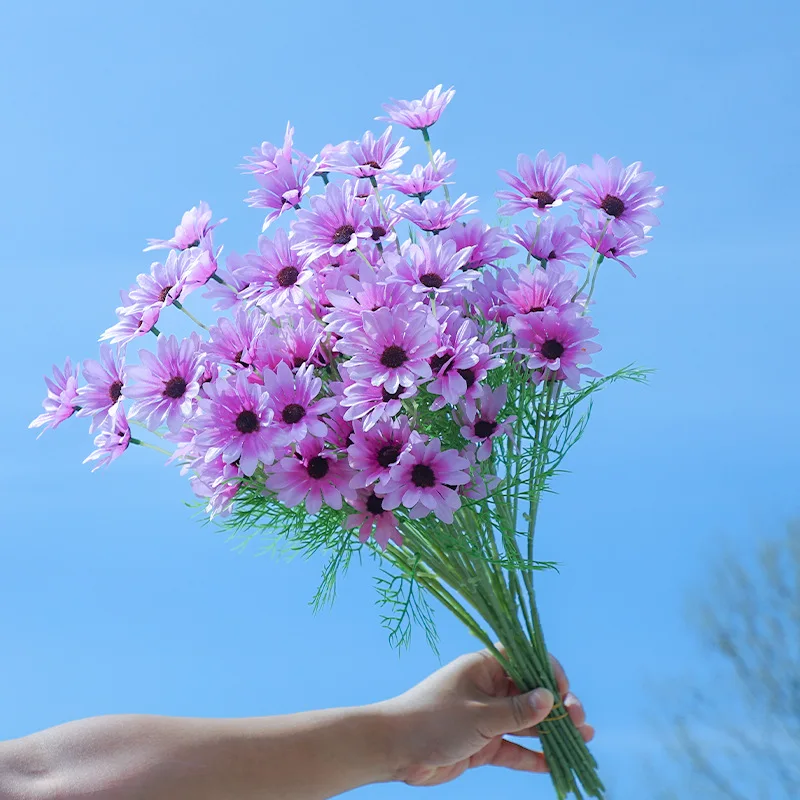 6/12/24 قطعة 50 سنتيمتر البابونج محاكاة صغيرة ديزي زهرة اصطناعية غرفة المعيشة الديكور زهرة باقة ترتيب الأزهار