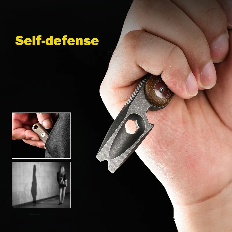 11.5CM Titanium Alloy Crowbar Multifunctional Wrench Bottle Opener Nail Lifter Self-defence EDC Tool Metal Pry Bar Security Gadg