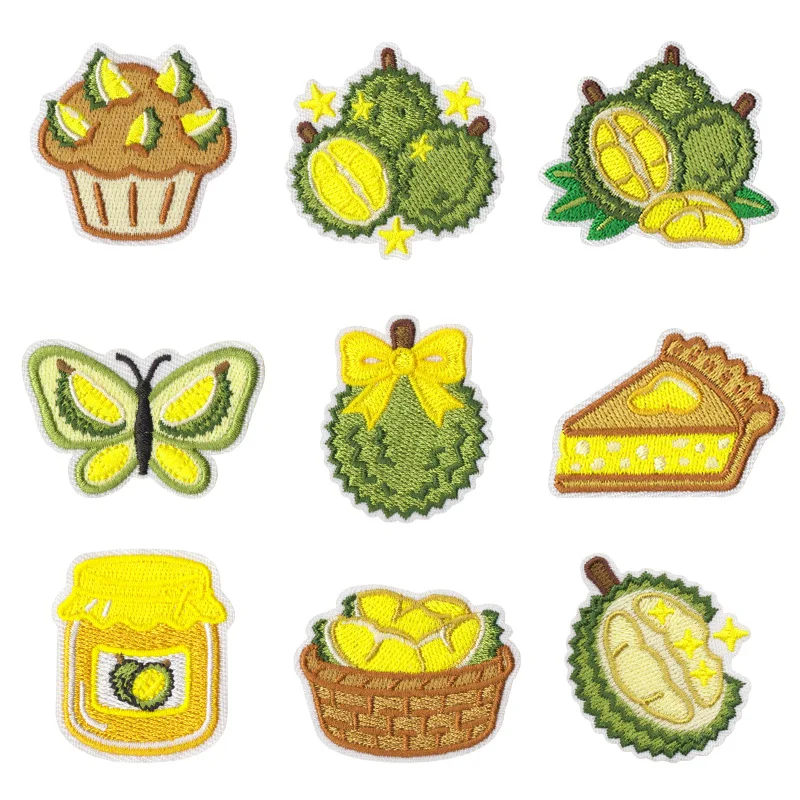 

New Style Cartoon Durian Themed Sew Iron-on Embroidered Patches Badges For DIY Bag Clothing T-shirt Hat Jeans Decoration