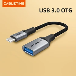 CABLETIME OTG USB Type C Adapter Cable USB3.0 to Tipe C Otg Female Cable Adapter 5Gbps For MacBook Pro Phone PC Xiaomi Samsung