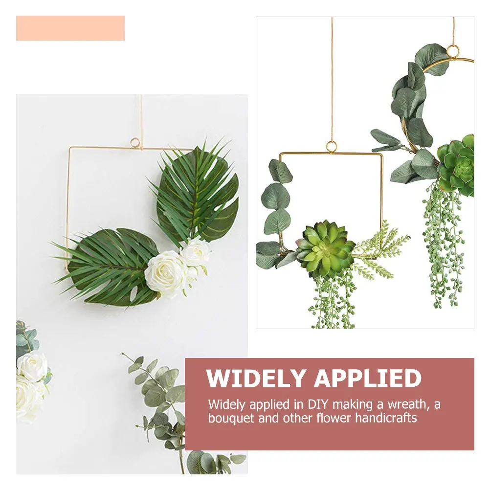 إطار إكليل معدني متعدد الوظائف مزخرف بإطار زهور مربع لإمدادات الزفاف وإكسسوارات زهور معلقة #1