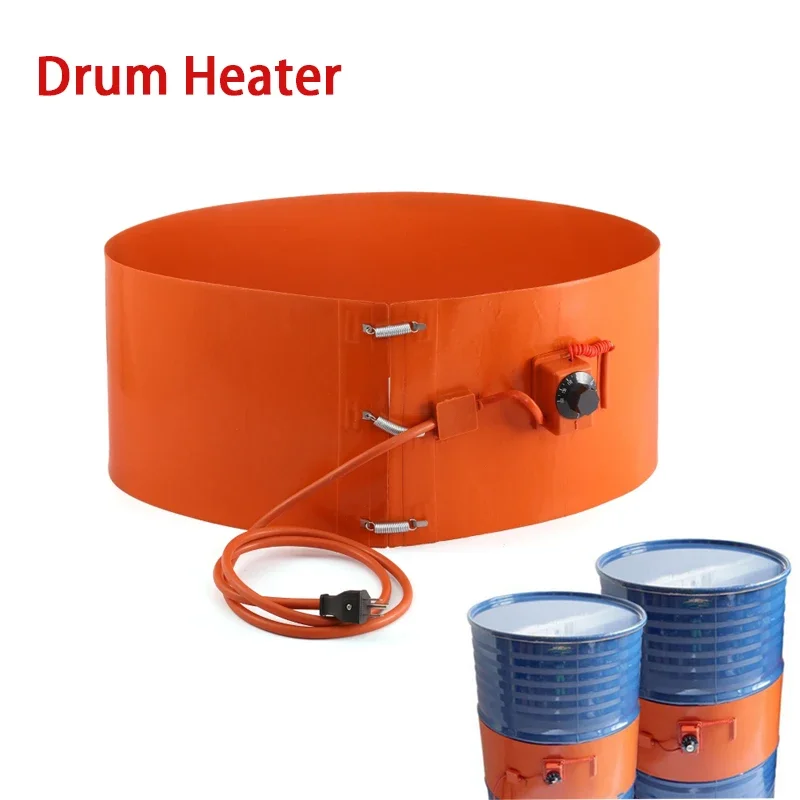 200L Electric Oil Drum Silicone Rubber Heating Belt DIY Heater Metal Barrel Oil Gas Tank Barrel Heater Knob Temperature Control