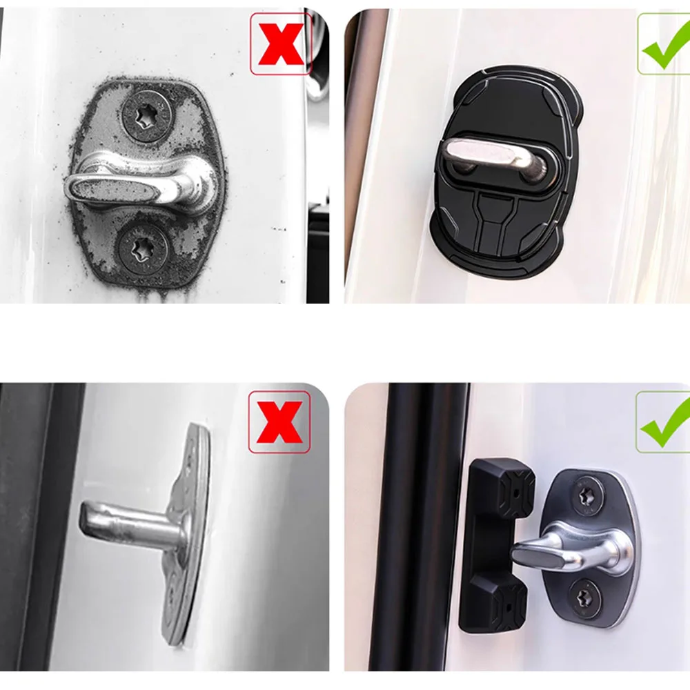 Magnetic Door Lock Cover Shock Absorbing Pad For GWM Haval H10 2026 Door Latch Protector Reduce Closing Noise Anti-Rust