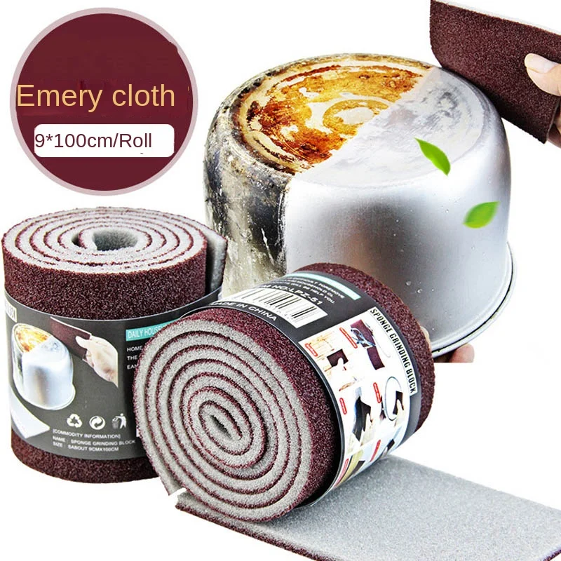 Sponge Eraser Rust Remover Brush Dish Pot Cleaning Emery Descaling Clean Rub Pots Cleaning Brush Steel Wool Pot