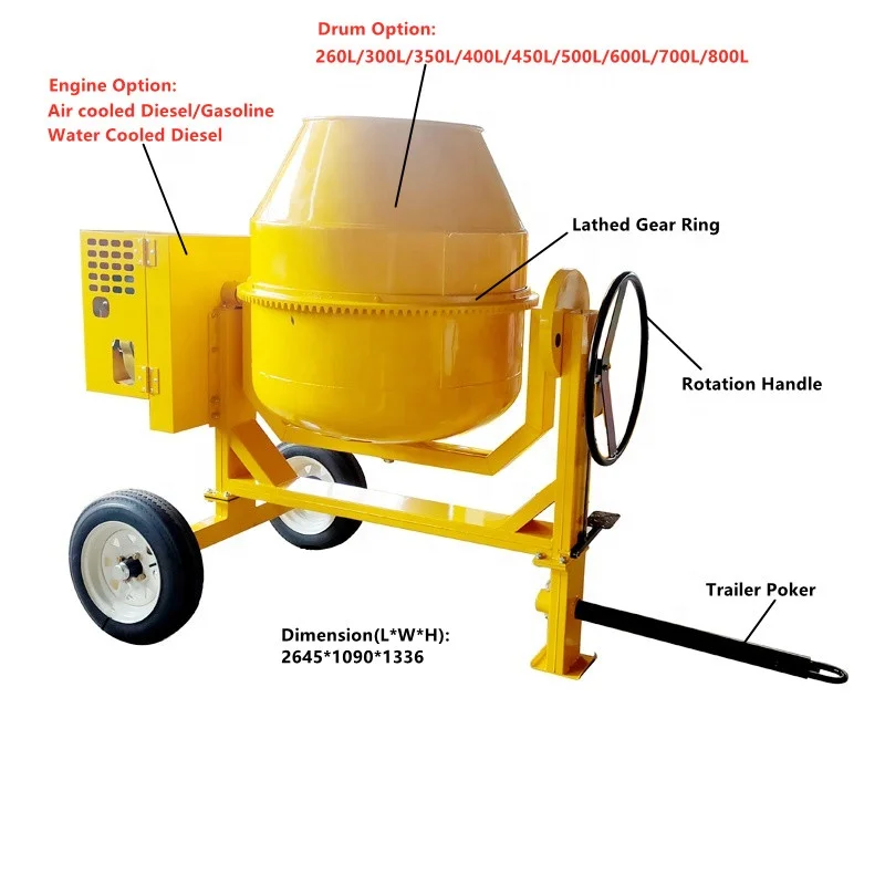 Hot Sale!!! Betonmischer JQ 400 Litre Mobile Diesel Electric Gasoline Powered Manual Rotating Mini Concrete Mixers Cement Mixer