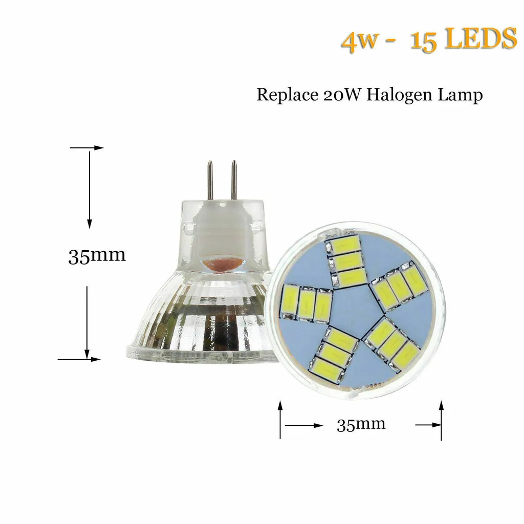 MR11 Led Spot Light Bulb 5W DC12V Cool/Warm/Neutral White GU4 LED Spotlight 2835SMD Not Dimmable 15Leds Living Room Lighting