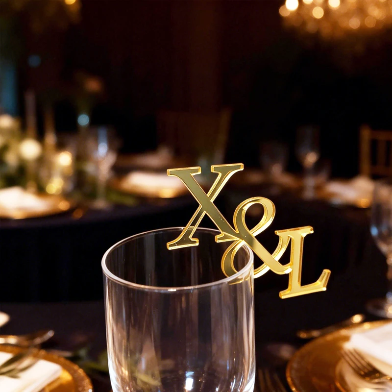 

Acrylic Drink Tags, Custom Drink Tags Initial Drink Topper Personalized Champagne Drink Charm for Wedding Drink Tags