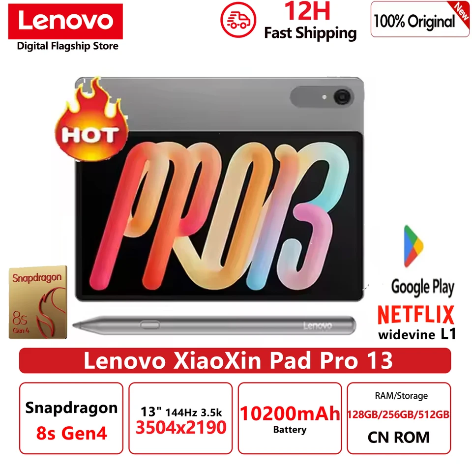 New Lenovo Xiaoxin Pad Pro 13 Tablet 2026 Snapdragon 8s 13'' 144Hz