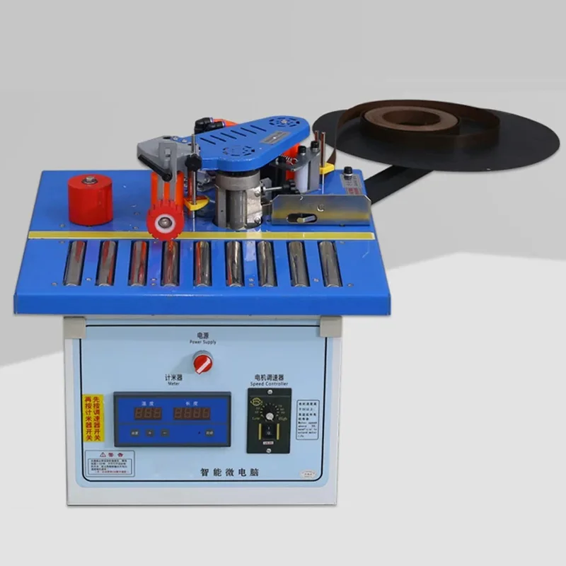 Woodworking Edge Banding Machine, Roller Edge Banding Machine/Dual Rollers/Microcomputer Control, with Automatic Tape Cutter