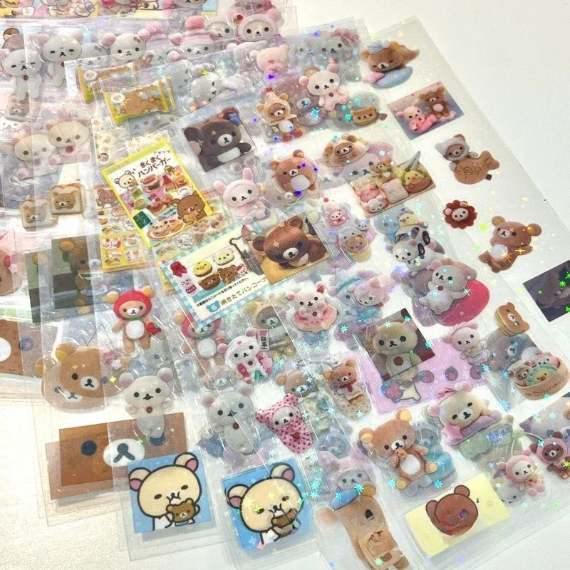 5 Stück Cartoon Niedliche Rilakkuma Aufkleber, gestanzte Aufkleber, Anime-Handbuch-Material, leuchtende Laser-Aufkleber, DIY Klassisches Spielzeug – Detail 6