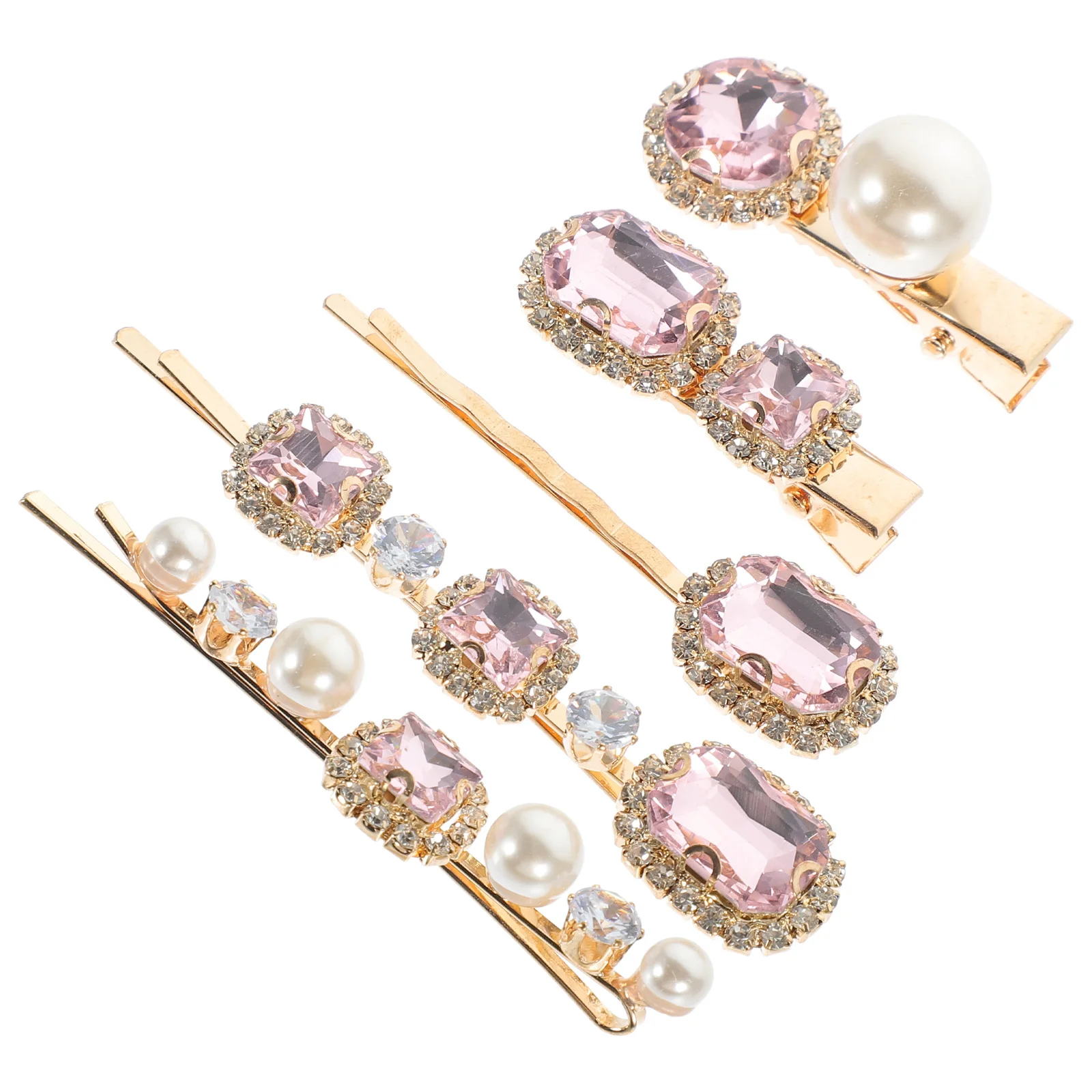 

5Pcs Hair Clips Women Rhinestone Metal Clips Set for Party Wedding Girls Hair Accessories Decoration Metal Hairpin