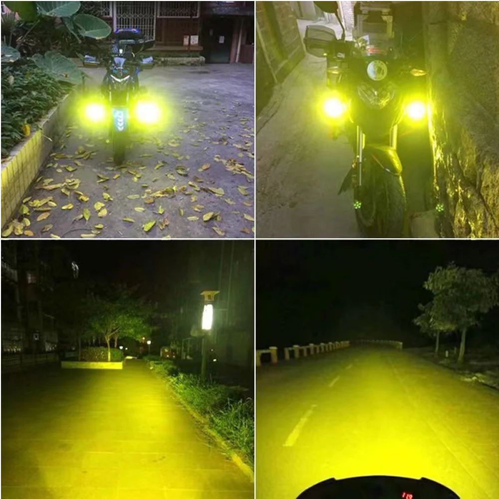 2Pcs Motorcycle Headlights 62MM Yellow Cover Plastic Moto LED Dirt Bike Fog Light Cover 3000k Motorbike Spotlight Lamp Cover