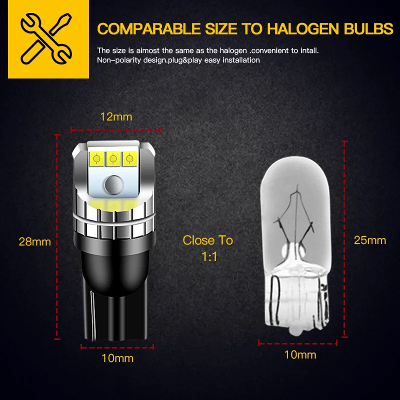 2Pcs LED Clearance Light T10 W5W 194 168 CSP Chips License Plate Parking  Lamps for Suzuki Alto Baleno Celerio Kizashi Samurai