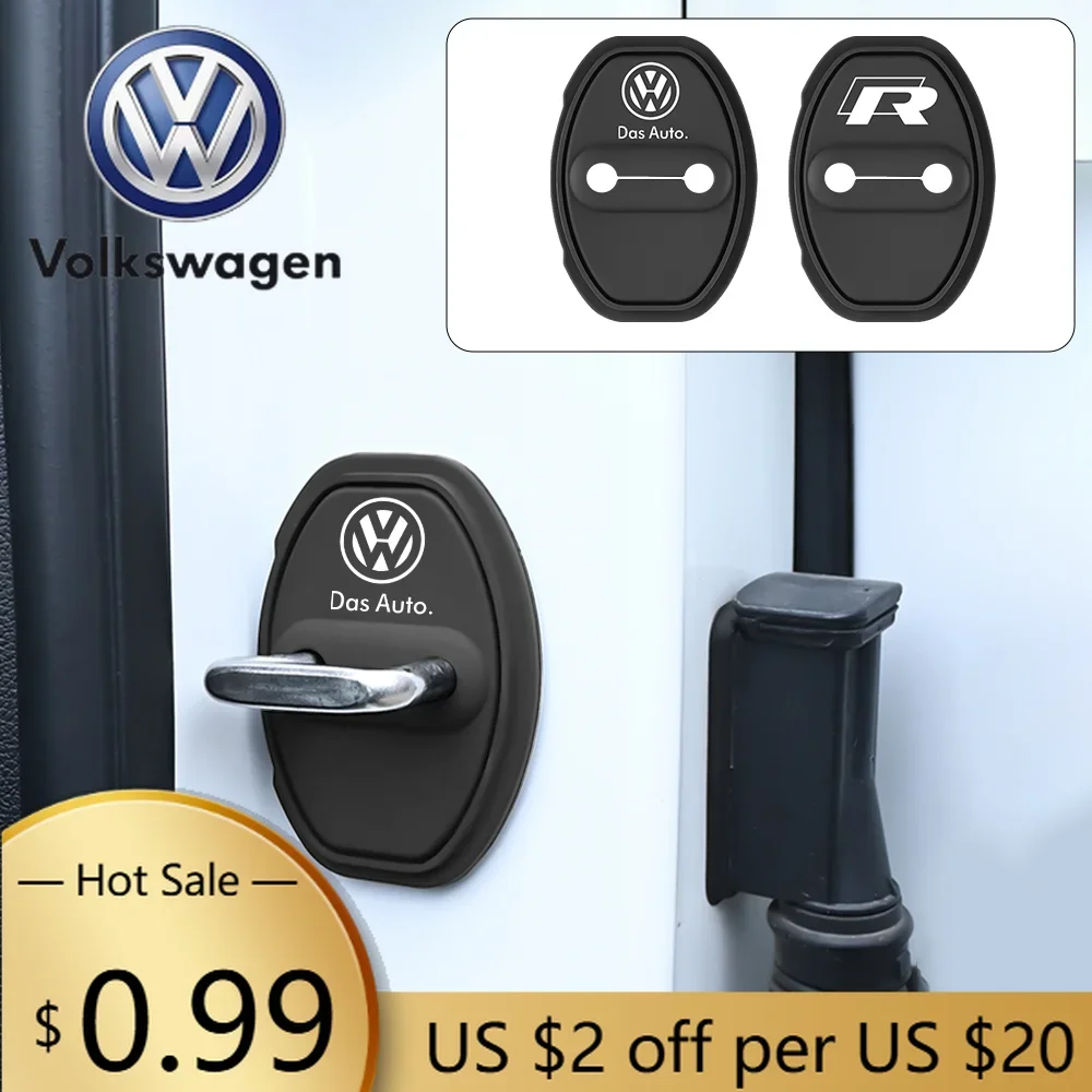

For VOLKSWAGEN VW 2/4PCS Car Door Lock Protective Cover For Volkswagen VW Scirocco Beetle Tiguan Touran Sharan 7N Passat Polo R