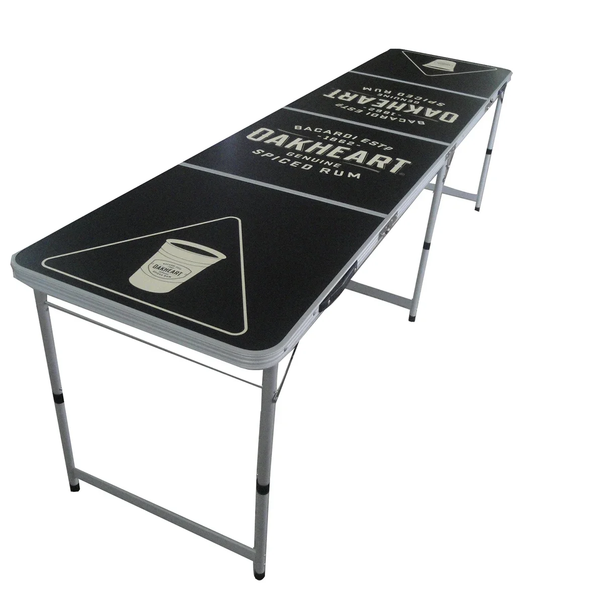 Light weight easy carry aluminum folding beer pong table with custom design for party