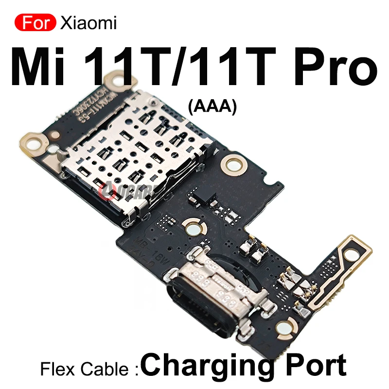 Aocarmo For Xiaomi Mi 11T Pro USB Charging Port Charger Dock With Sim Card Reader Flex Cable Replacement Parts