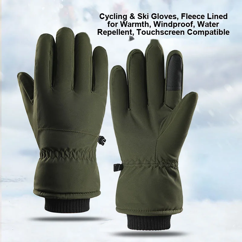 Men s Winter Thick Warm Gloves Hand Protection for Cycling Skiing Motorcycle Electric Bike Outdoor Activities