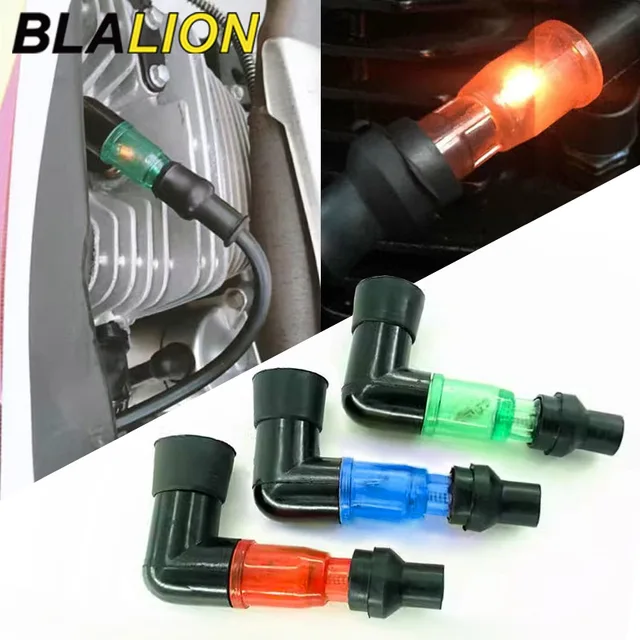 BLALION motocykl Flash nakładka na świecę zapłonową uniwersalna motocyklowa nakładka na świecę zapłonową 90 stopni migająca nakładka na świecę zapłonową dla Moto