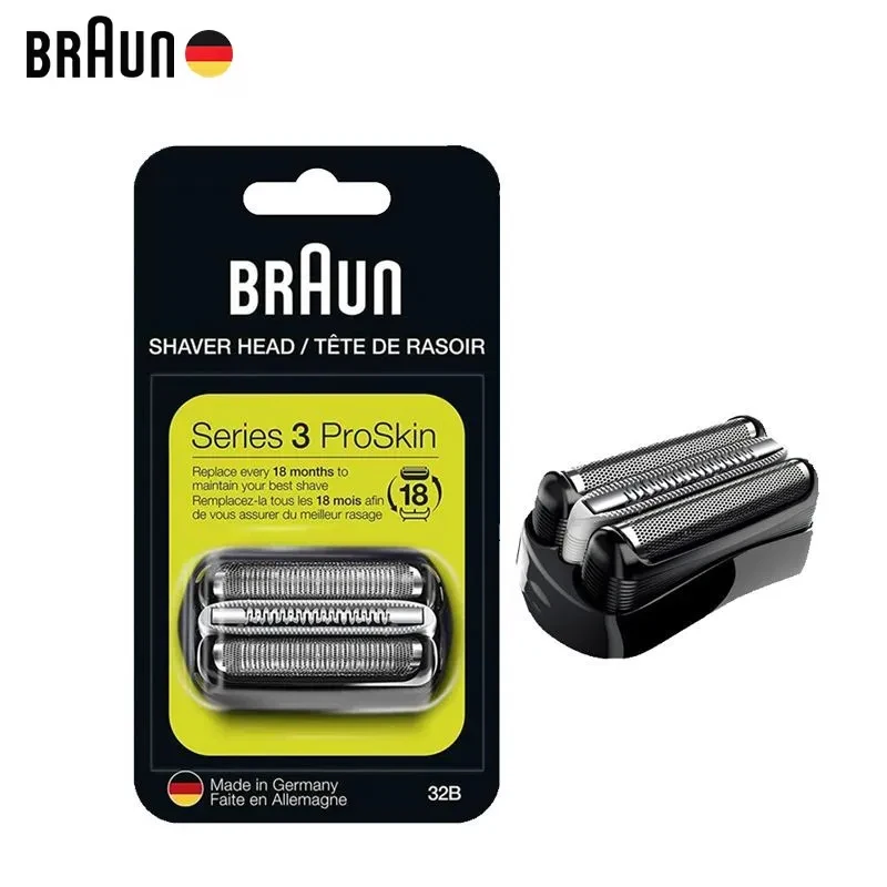 Braun 32B Electric Razor Blade Series 3 Replacement Cassette Shaver Head Foil Cutter for Braun 3000s 3010s 3040s 3050cc 3070cc