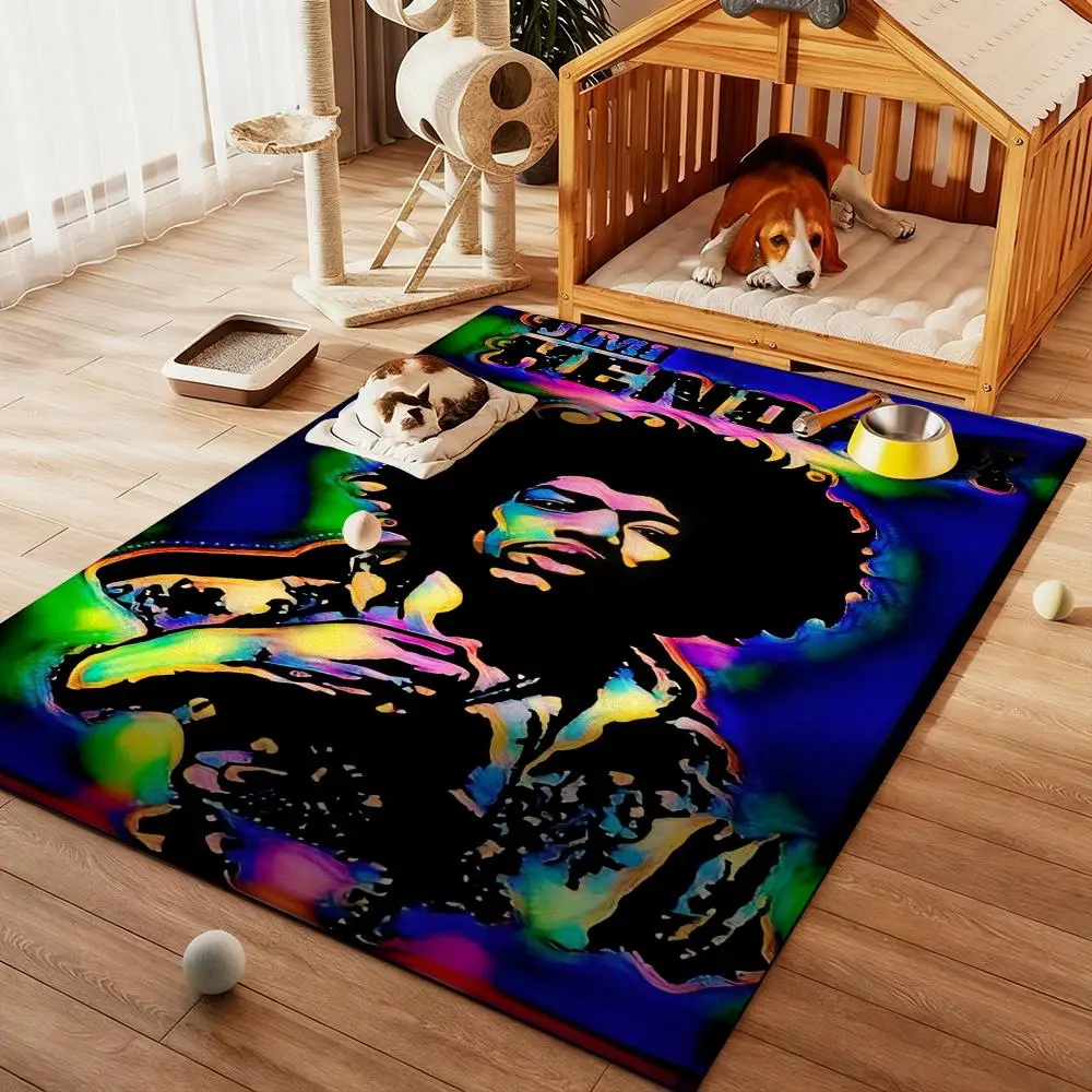 

Guitarist-JimiS-Hendrixs Floor Mat Diatom Bath Mat Absorbent Quick Dry Non-Slip TPR Backing Soft Plush Draining Rugs
